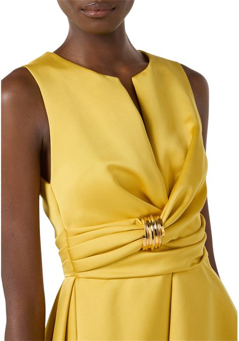 Abito in duchesse con dettaglio gioiello ELISABETTA FRANCHI | Abiti | AB87261E2EV4